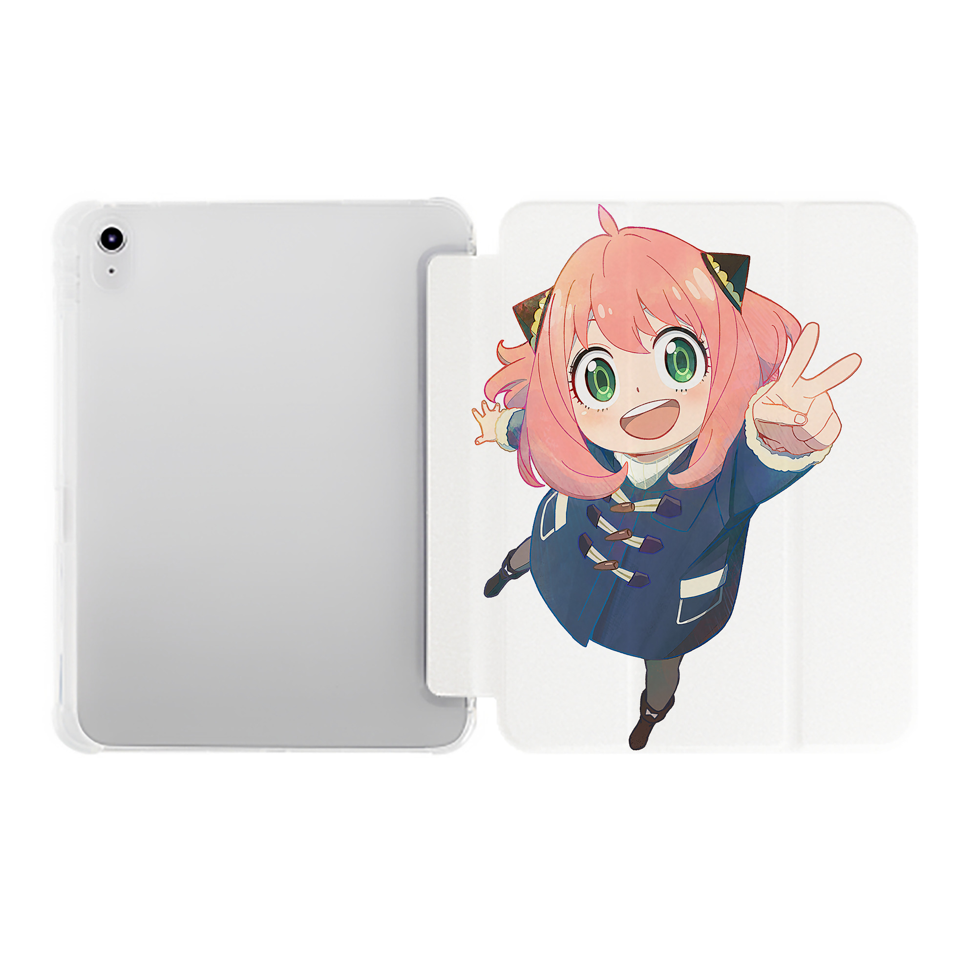 （画像用） SPY×FAMILY间谍家家酒 IPad ケース ペン収納付き 三つ折りスタンド PUレザー×シリコン 対応機種9.5/10.5/10.9インチ